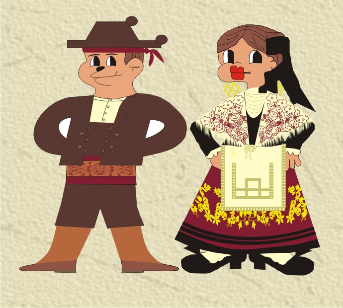 Traje en proceso de elaboración, hombre y mujer Traje en proceso de elaboración, hombre y mujer